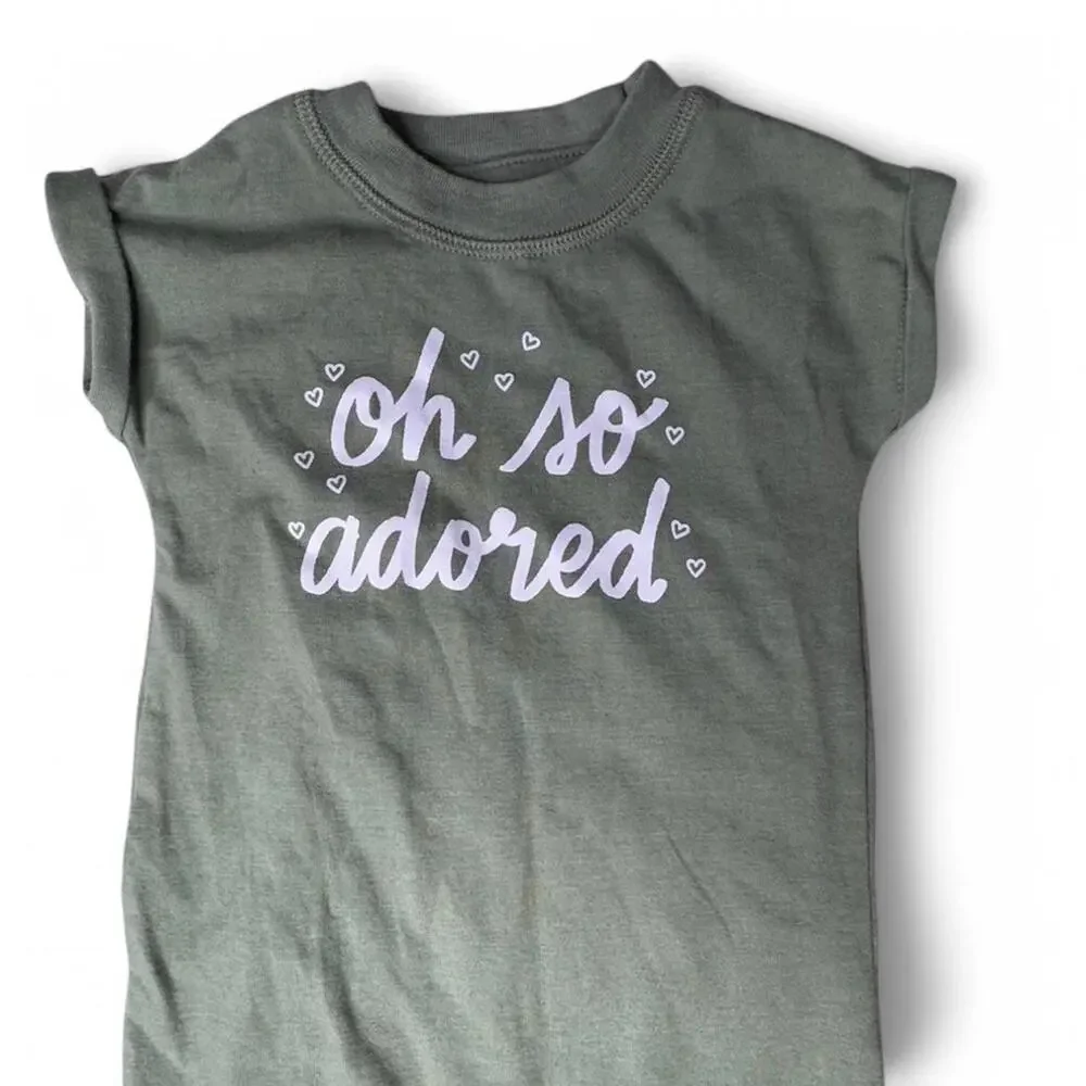 Cat & Jack Green Baby Romper 0-3M Oh So Adored Short Sleeve Cotton Stretch